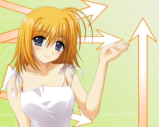 Woman white dress green yellow free wallpaper - medium preview image
