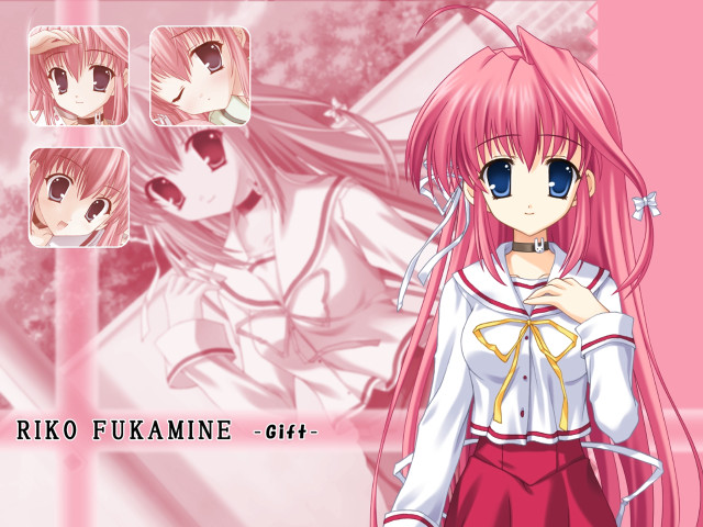 Pink haired girl glasses cherry free wallpaper - medium preview image