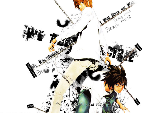 Anime couple swords blackwhite background free wallpaper - medium preview image