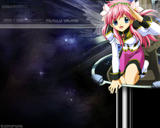 Pink hair anime girl cityscape free wallpaper - medium preview image