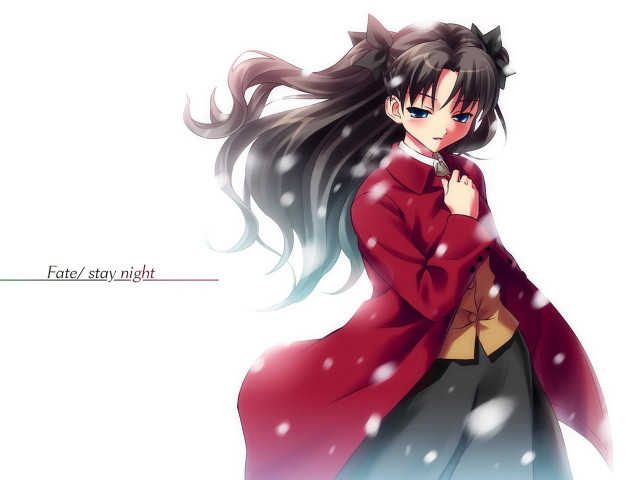 Woman red coat snow neo free wallpaper - medium preview image