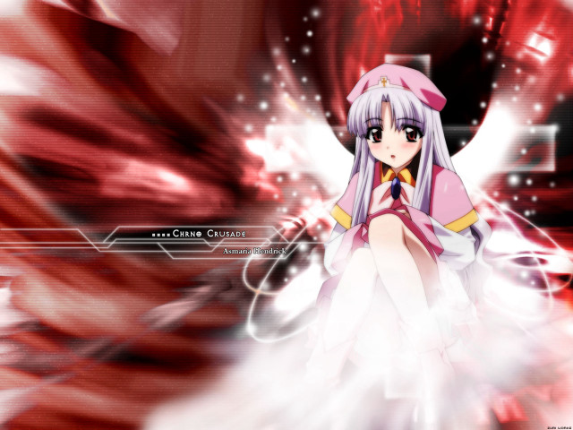 Anime girl pink outfit wings free wallpaper - medium preview image