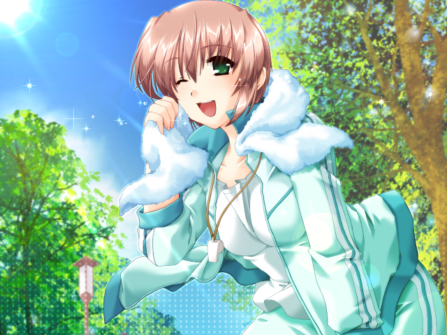 Girl blue dress forest sky free wallpaper - medium preview image
