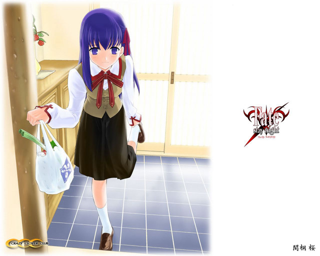 Girl schooluniform grocery shopping redribbon free wallpaper - medium preview image