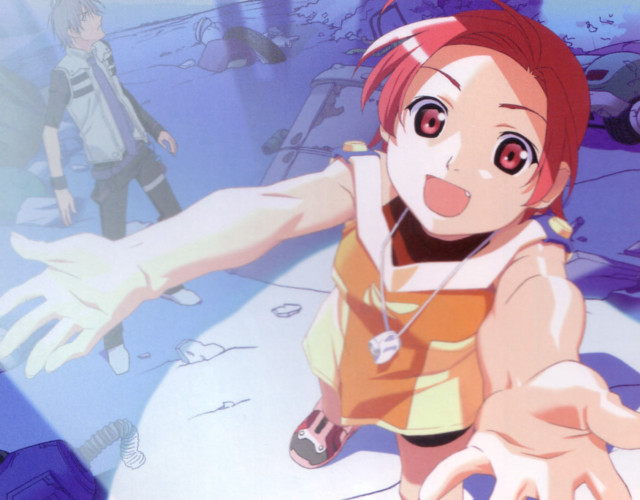 Red haired girl necklace backpack free wallpaper - medium preview image