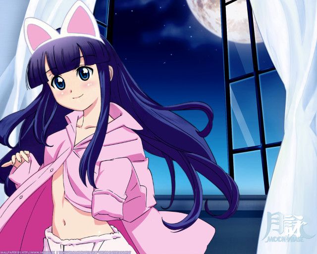Anime girl pink coat full free wallpaper - medium preview image