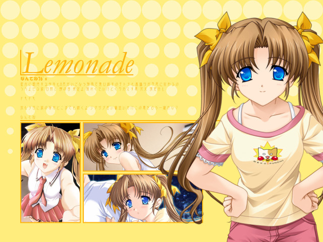 Girl blueeyes longhair yellowpolkadot anime free wallpaper - medium preview image