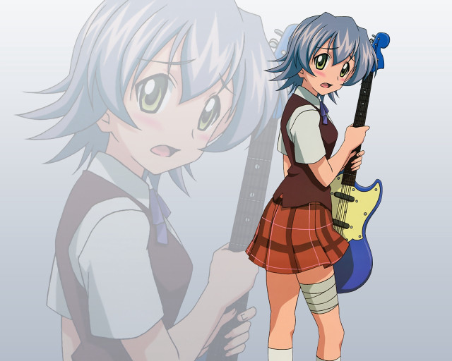 Girl guitar backpack rayonism portrait free wallpaper - medium preview image