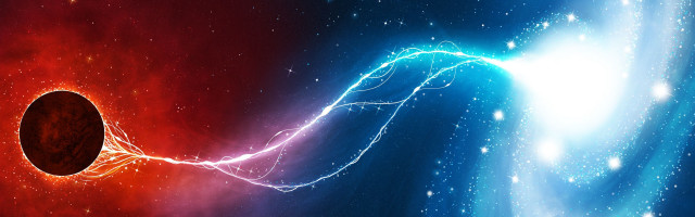 Black hole sky blue red free wallpaper - medium preview image