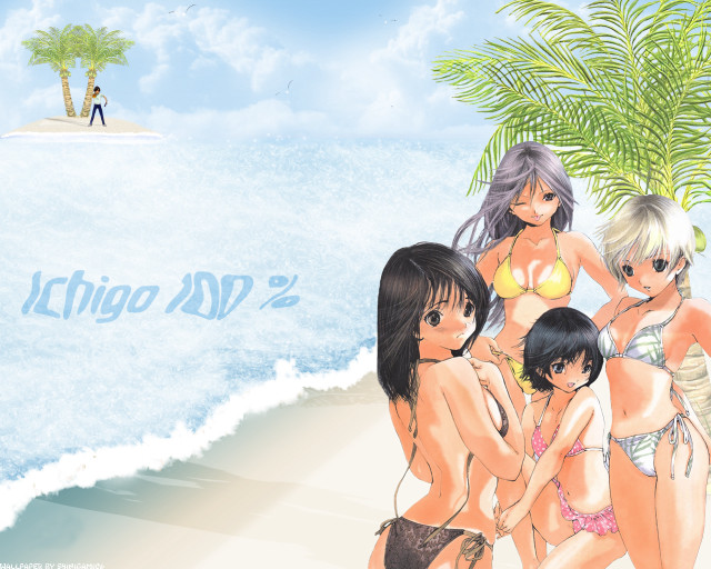 Beach girls bikini palm tree free wallpaper - medium preview image
