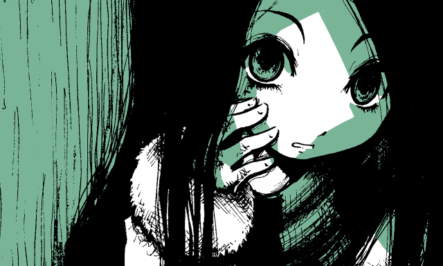 Girl longhair bigeyes windowsilhouette gothic free wallpaper - medium preview image