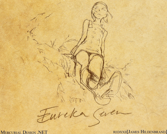 Woman sitting rock ink painting free wallpaper - medium preview image