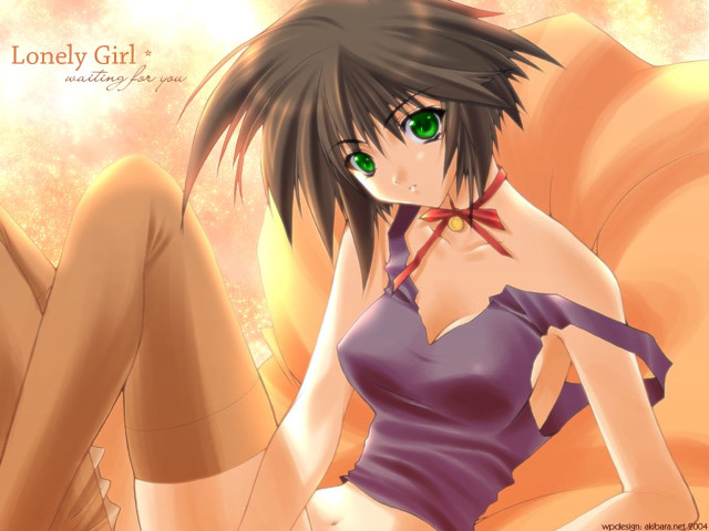 Green eyes purple shirt anime free wallpaper - medium preview image