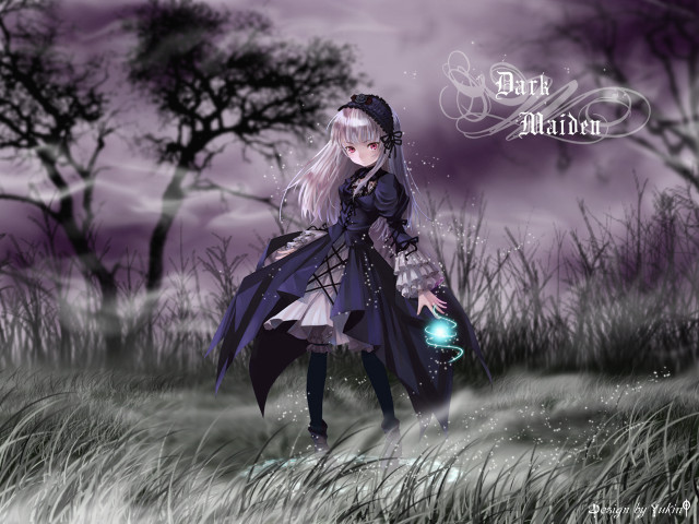 Gothic girl lantern field purple free wallpaper - medium preview image