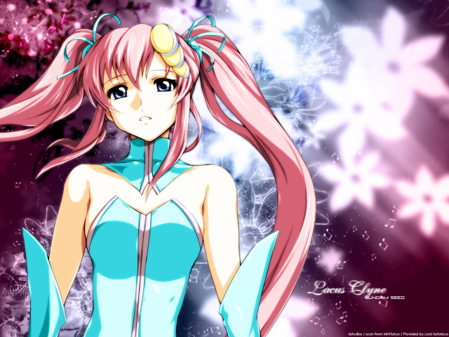 Pink haired girl blue dress free wallpaper - medium preview image