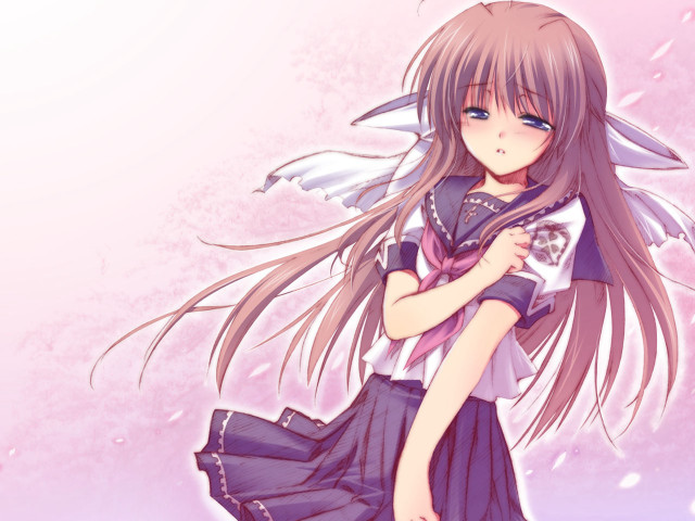 Girl angel wings pink snowflakes free wallpaper - medium preview image