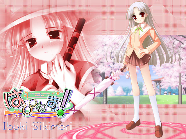 Pink girl umbrella blooming tree free wallpaper - medium preview image