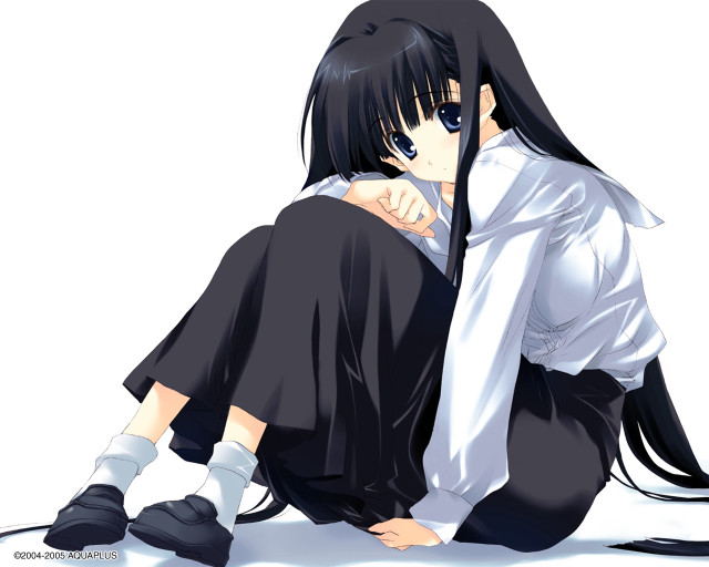 Woman sitting kyoto uniform portrait free wallpaper - medium preview image