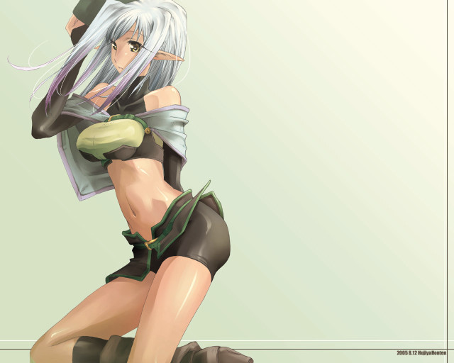 Fantasy elf woman armor silver free wallpaper - medium preview image