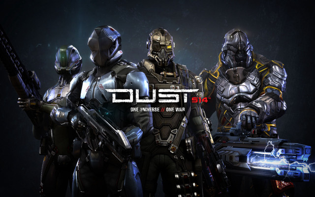 Futuristic suits group holding guns free wallpaper - medium preview image