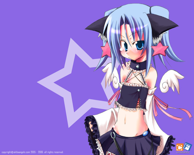 Anime girl blue hair wings #3 free wallpaper - medium preview image