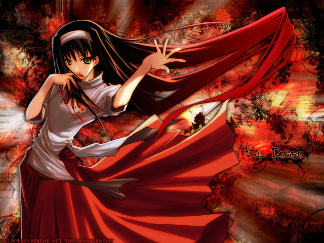 Woman red dress scarf blood free wallpaper - medium preview image
