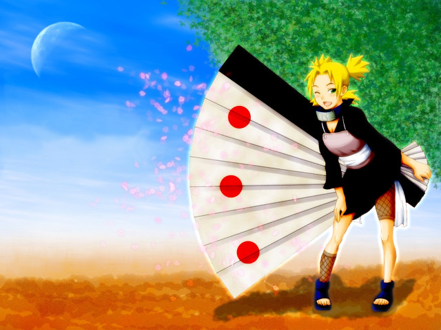 Woman umbrella field sky moon free wallpaper - medium preview image
