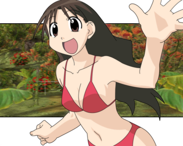 Bikini woman waving flower nature free wallpaper - medium preview image