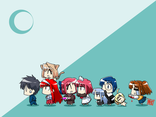 Cartoon characters line halfmoon anime free wallpaper - medium preview image