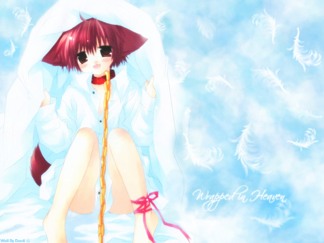 Anime girl red umbrella cloud free wallpaper - medium preview image