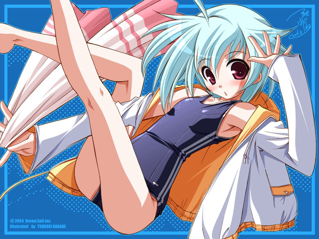 Blue haired anime girl rayonism free wallpaper - medium preview image