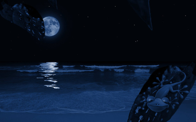 Full moon ocean surfboard background free wallpaper - medium preview image