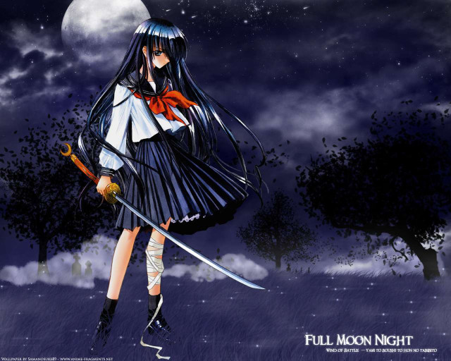 Moonlight gothic girl sword fullmoon free wallpaper - medium preview image