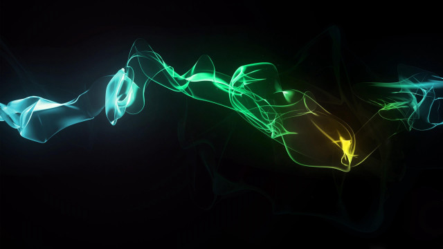 Black background green yellow light free wallpaper - medium preview image