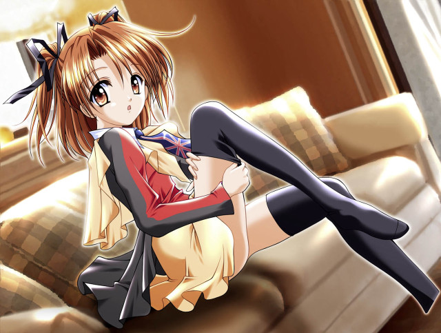 Woman couch cat hair ribbon free wallpaper - medium preview image