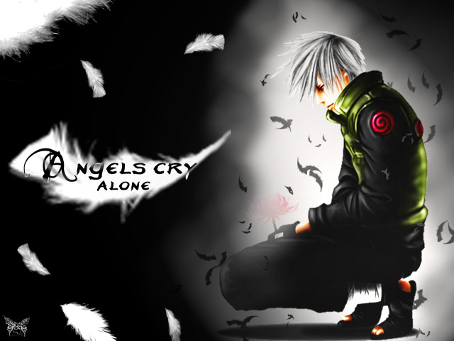 Man silhouette feathers birds angels free wallpaper - medium preview image