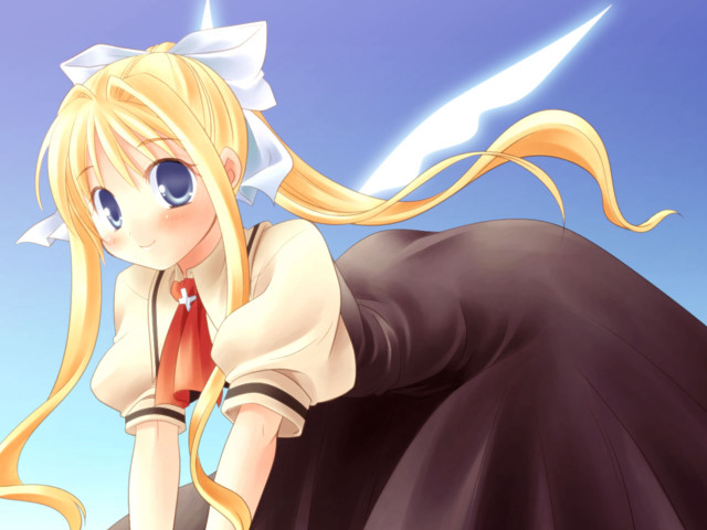 Anime girl blonde hair sword #3 free wallpaper - medium preview image