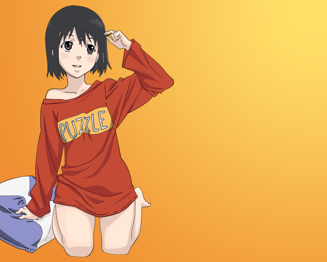 Woman red shirt blue bag #2 free wallpaper - medium preview image