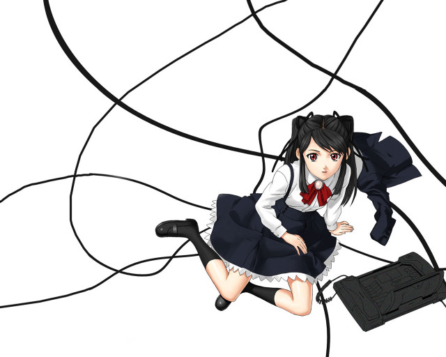 Girl black bag earphones school free wallpaper - medium preview image