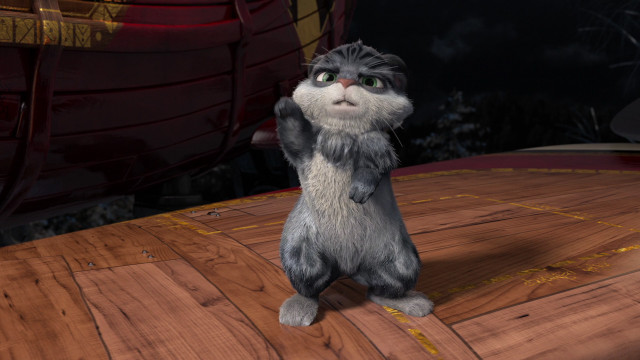Cat standing wooden floor secret free wallpaper - medium preview image