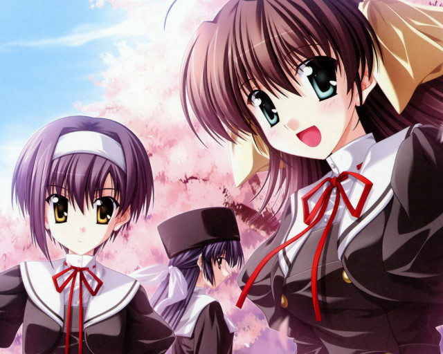 Pink cherry blossoms anime girls free wallpaper - medium preview image