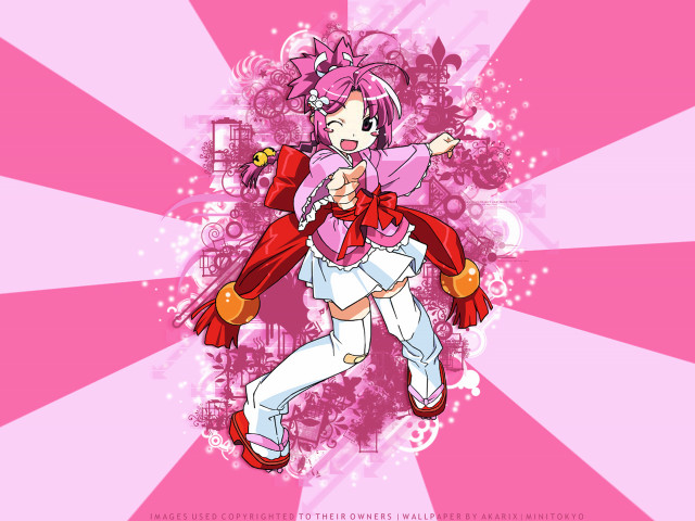 Pink dancer anime floral magical free wallpaper - medium preview image