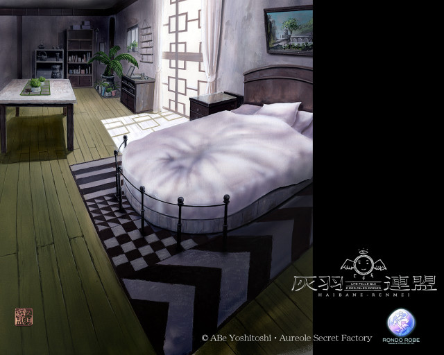 Bed table checkered rug remodernism free wallpaper - medium preview image