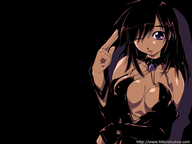 Gothic anime darkroom breasts purpleeyes free wallpaper - medium preview image