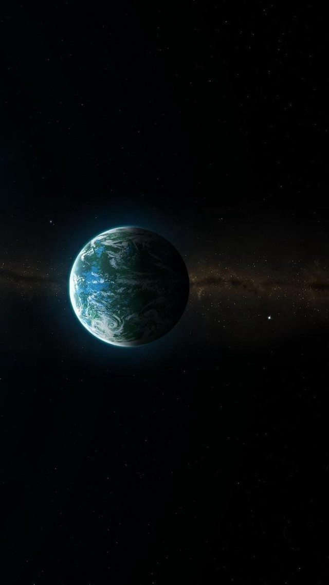 Blue planet black background stars free wallpaper - medium preview image