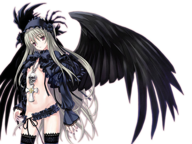 Black wings gothic dress hat free wallpaper - medium preview image