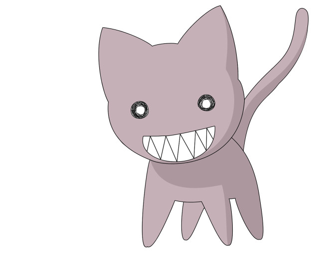 Cartoon cat big smile sharp #2 free wallpaper - medium preview image