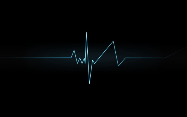 Blue heartbeat black background blue free wallpaper - medium preview image