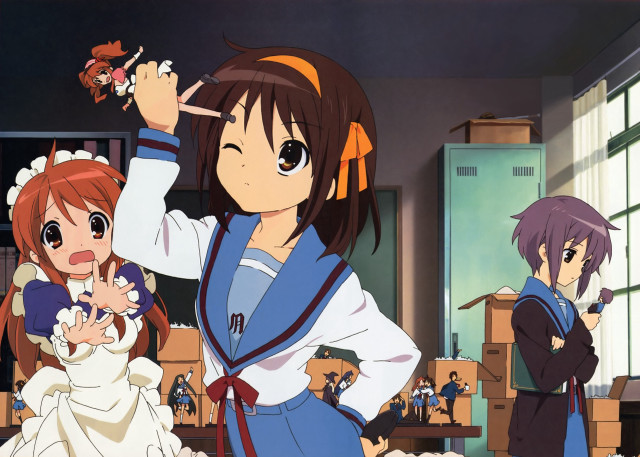 Anime girls room bird flower free wallpaper - medium preview image