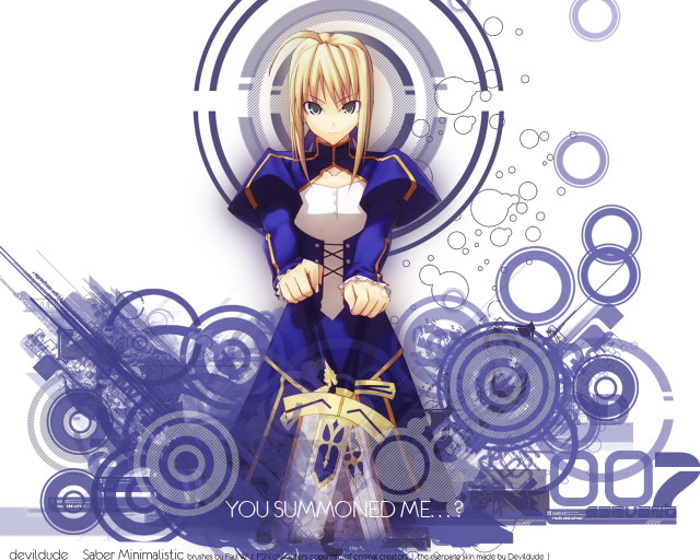 Anime blue white hat armor free wallpaper - medium preview image